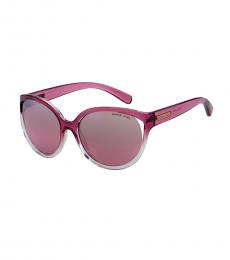 Rose Pink Clear Logo Sunglasses
