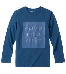 Calvin Klein Little Boys Industry Blue Overprint T-Shirt