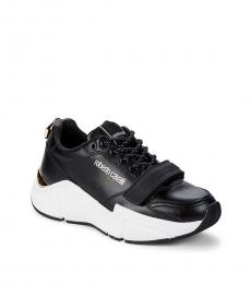 Roberto Cavalli Black Leather Chunky Sneakers