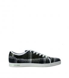 Dolce & Gabbana Grey Black Plaid Sneakers