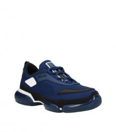 Prada Blue Fabric Sneakers