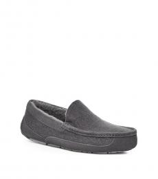 Grey Ascot Lined Slippers