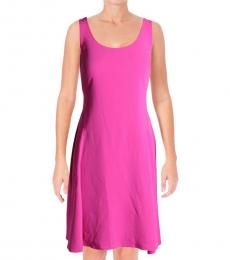 Ralph Lauren Exotic Pink Solid Sleeveless Dress