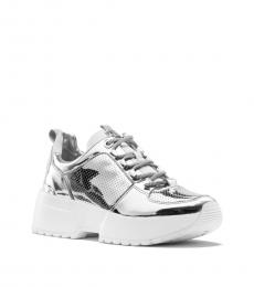 Michael Kors Silver Cosmo Mirror-Metallic Sneakers