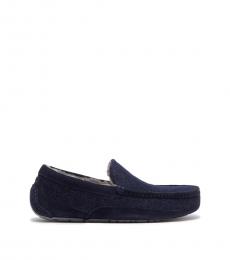 Navy Ascot Lined Slippers