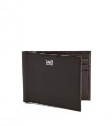 Cavalli Class Brown Textured Clip Bifold Wallet
