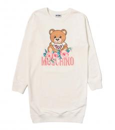 Moschino Girls Cream Teddy Dress