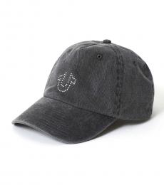 True Religion Dark Grey Crystal Logo Hat
