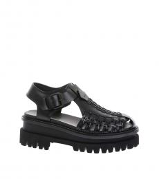 Dsquared2 Black Leather Twin Sole Sandals