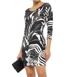 Just Cavalli Black Printed Mini Dress