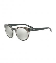 Armani Exchange Grey Havana Mirror Sunglasses
