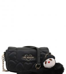 Love Moschino Black Embossed Heart Small Crossbody