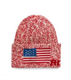 Ralph Lauren Fall Red Flag-Brim Knit Beanie