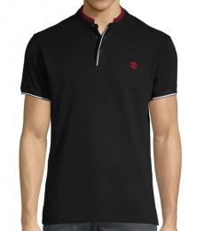 Roberto Cavalli Black Short-Sleeve Cotton Polo
