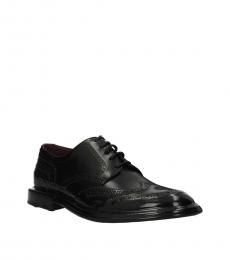 Dolce & Gabbana Black Vintage Leather Lace Ups