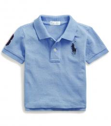Ralph Lauren Baby Boys Fall Blue Mesh Polo