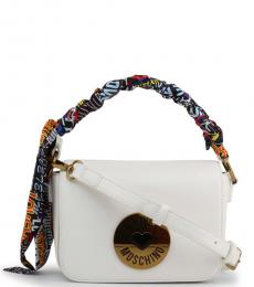 Love Moschino White Graphic Handle Small Crossbody