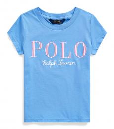 Ralph Lauren Little Girls Harbor Island Blue Logo T-Shirt