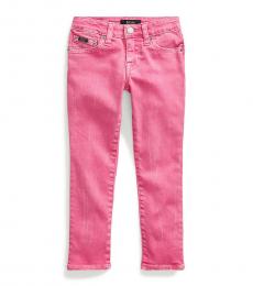 Ralph Lauren Little Girls Baja Pink Tompkins Skinny Fit Jeans