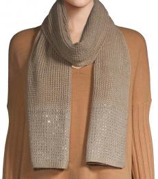 Calvin Klein Heathered Almond Studded Knit Scarf
