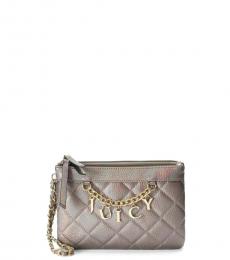 Grey Pewter Quilted Wristlet