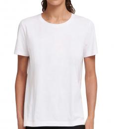 White Soild Casual T-Shirt