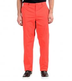 Red Stretch Casual Pants