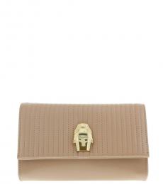 Cavalli Class Beige Quilted Small Shoulder Bag