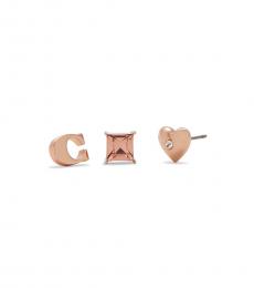 Rose Gold Signature Stud Earrings Set