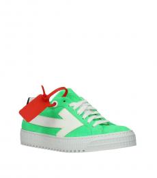 Off-White Green Suede Low Top Sneakers