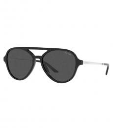 Prada Black Grey Pilot Sunglasses