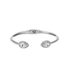Silver Pave Pear Cuff Bracelet