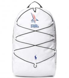 Ralph Lauren White Stars-Stripes Large Backpack