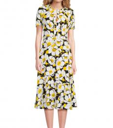 Karl Lagerfeld Multi Color Floral Print Midi-Dress
