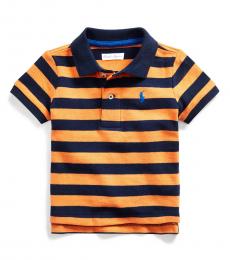 Ralph Lauren Baby Boys Thai Orange Striped Polo