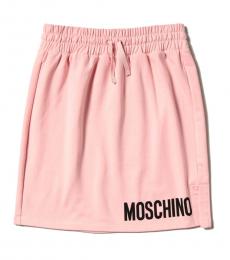 Moschino Girls Pink Logo Skirt