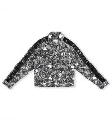 Philipp Plein Boys Black White Printed Overshirt