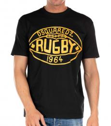 Black Cotton Cool Fit Rugby T-Shirt