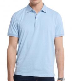 Michael Kors Light Blue Printed Logo Polo