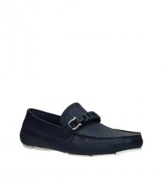Blue Sea Blue Leather Loafers