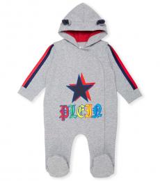 Philipp Plein Baby Boys Grey Sweat Hood Romper