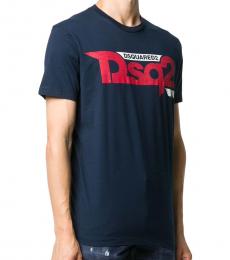 Navy Blue Printed Cool Fit T-Shirt