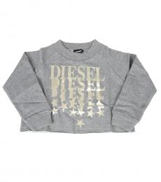 Diesel Little Girls Grey Graphic Sweatshirt