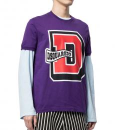 Dsquared2 Purple Tennis Fit Bro Team T-Shirt