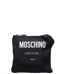 Moschino Black Logo Medium Crossbody Bag