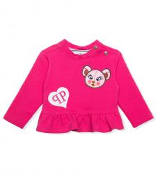 Philipp Plein Baby Girls Pink Embroidered Sweatshirt