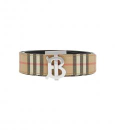Burberry Beige Logo Buckle Belt