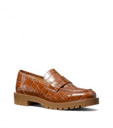 Michael Kors Chestnut Holland Croc Print Loafers