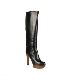 Sergio Rossi Black Leather Tall Boots