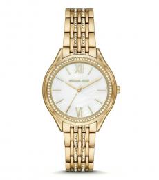 Golden White Dial Watch